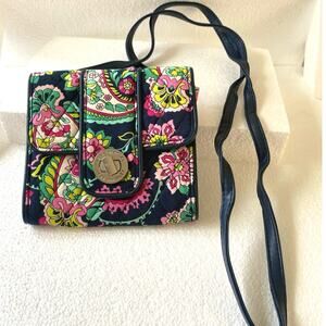 Vera Bradley Mini Turn Lock Crossbody bag featuring the Petal Paisley pattern